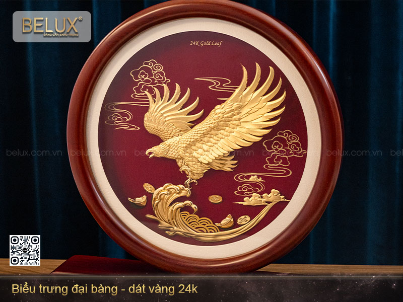 Biểu trưng tròn đại bàng dát vàng 24k&nbsp;